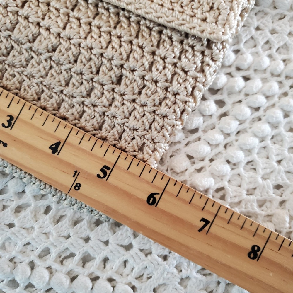 The Sak Crossbody Bag Womens Small Beige Crochet Knit Mini Zip Top‎ Purse Travel - Picture 3 of 10